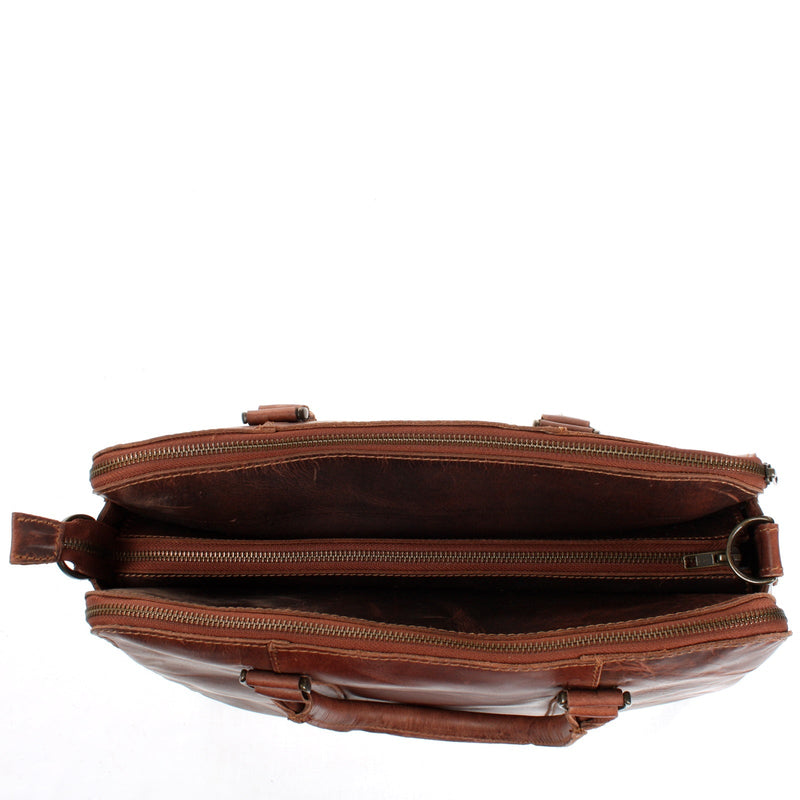 Leconi Umhängetasche Schultertasche Henkeltasche Damentasche Aktentasche Businesstasche Leder kastanie LE3065 Günstig kaufen