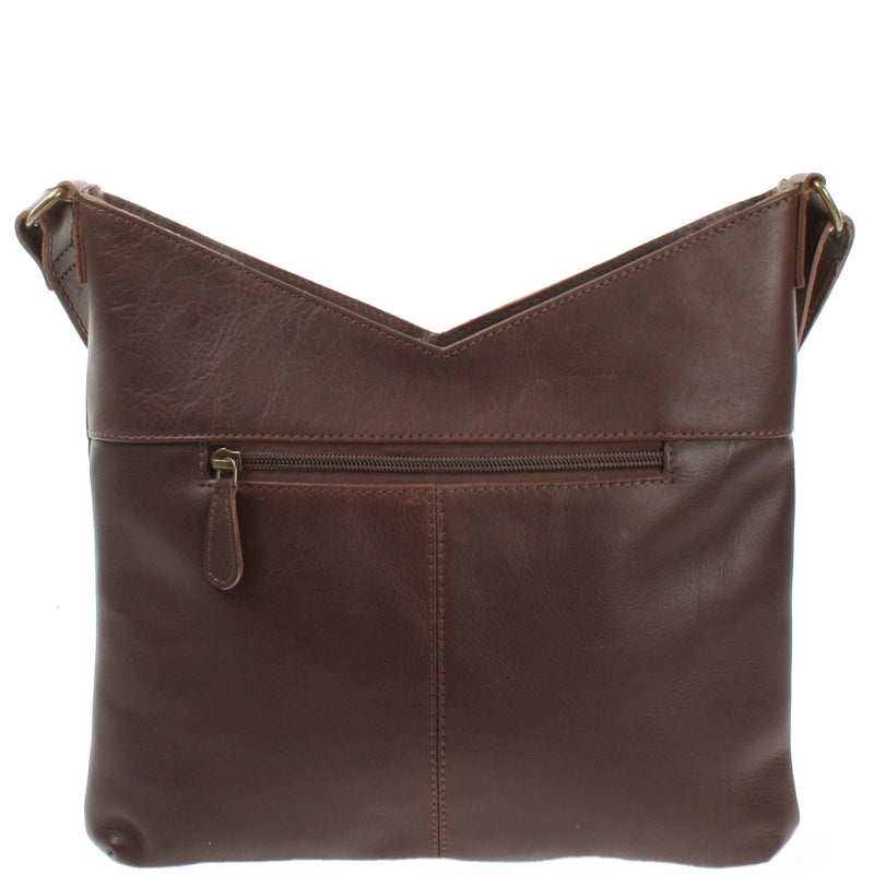 Leconi Schultertasche Damentasche Handtasche Leder dunkelbraun LE0065 Flash Sale