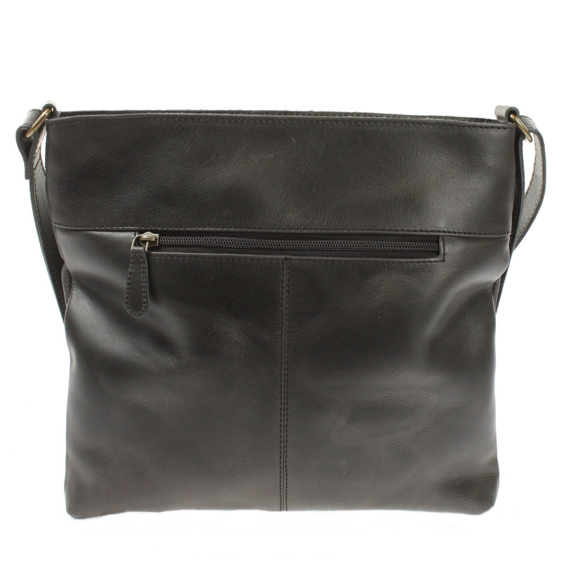 Leconi Umhängetasche Ledertasche Damen Schultertasche Leder dunkelgrau LE0066 Online Shopping