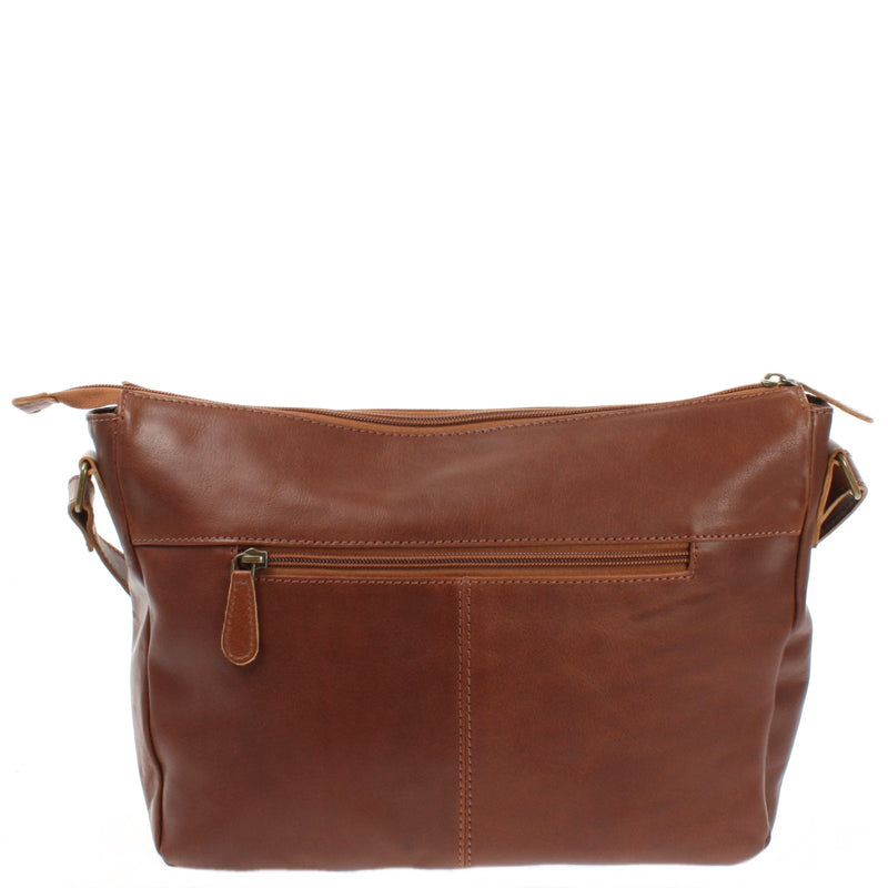 Leconi Umhängetasche Ledertasche Damen Herren Schultertasche Leder braun LE0067 Weihnachtsangebot