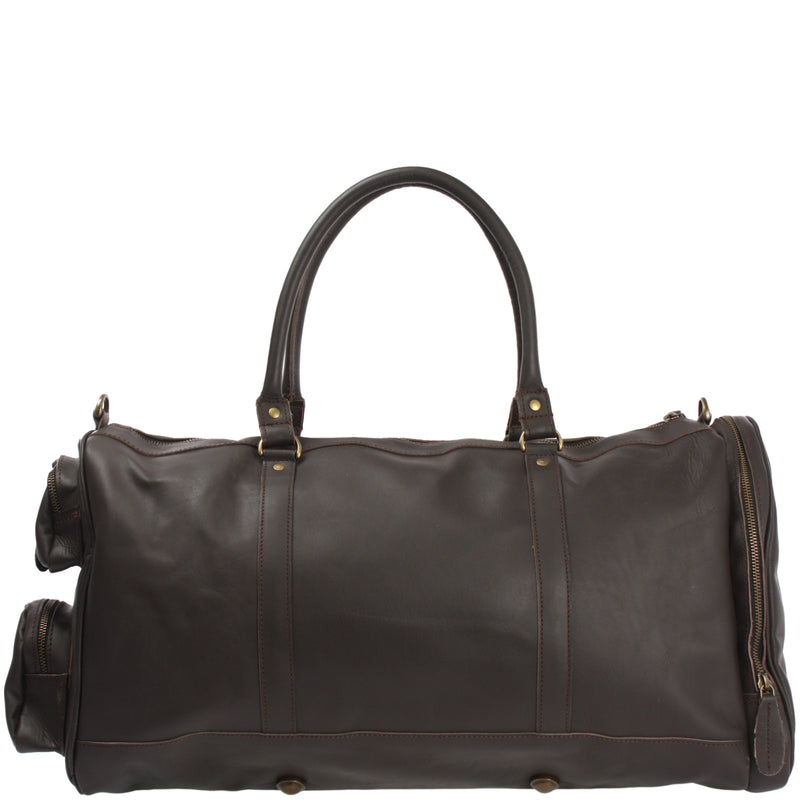 Leconi Reisetasche Weekender Sporttasche Ledertasche Damen Herren Leder dunkelbraun LE2017 Heißer Verkauf