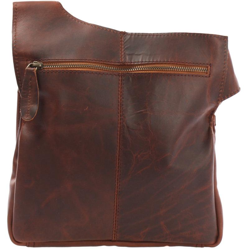 Leconi Umhängetasche Schultertasche Crossbag Damen Herren Leder braun LE3015 Top Angebot