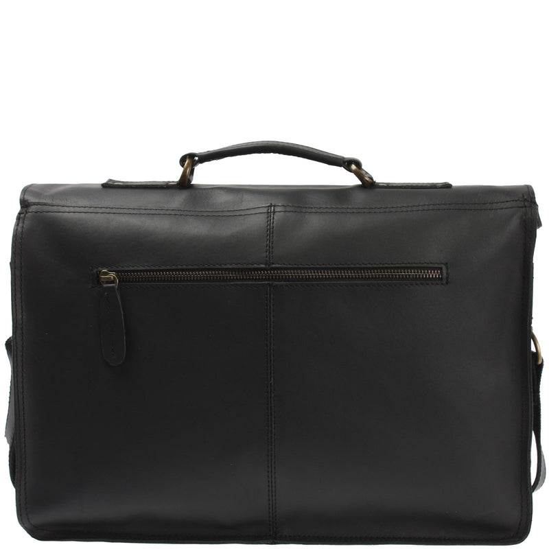 Leconi Aktentasche Businesstasche Messenger Bag Vintage Leder schwarz LE3008 Online Outlet