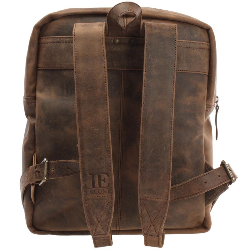 Leconi Rucksack Freizeitrucksack Lederrucksack Leder schlamm LE1018 Große Rabatte