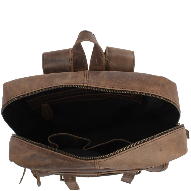 Leconi Rucksack Freizeitrucksack Lederrucksack Leder schlamm LE1018 Große Rabatte