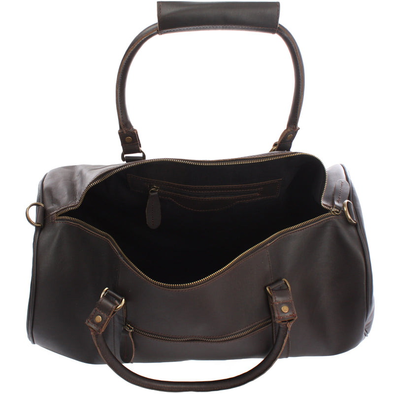 Leconi Weekender Reisetasche Sporttasche vintage Leder dunkelbraun LE2004 Bestseller