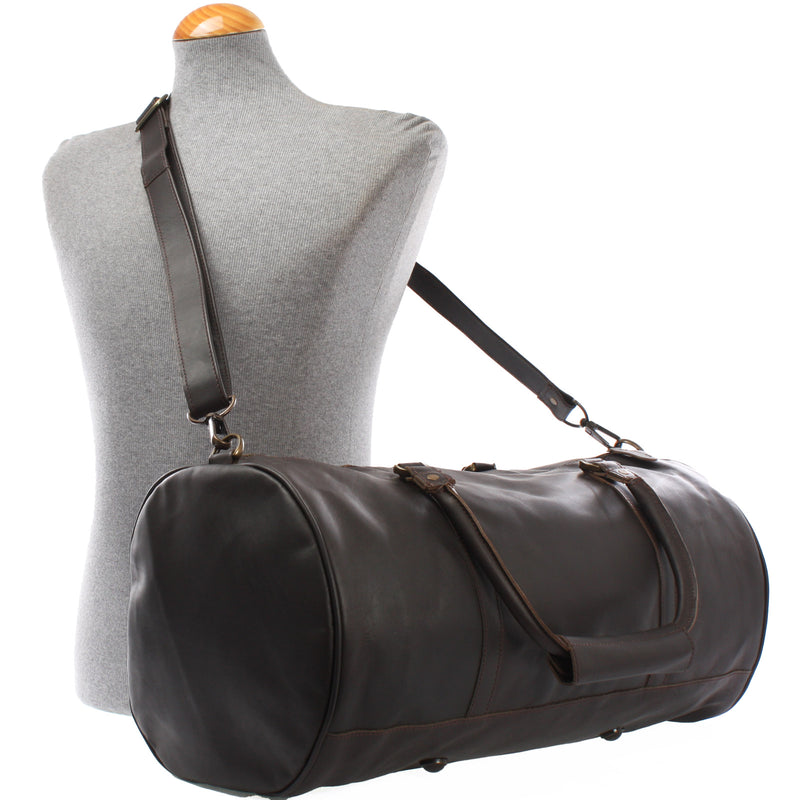 Leconi Weekender Reisetasche Sporttasche vintage Leder dunkelbraun LE2004 Bestseller