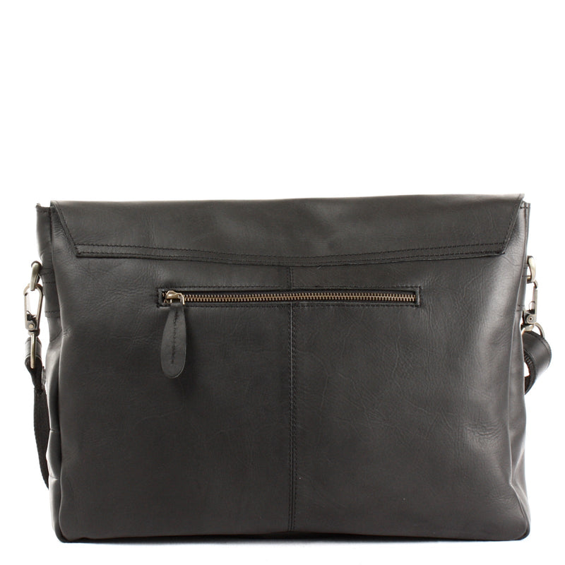 Leconi Messenger Bag Collegetasche DIN A4 Kuriertasche Leder schwarz LE3032 Saisonale Angebote