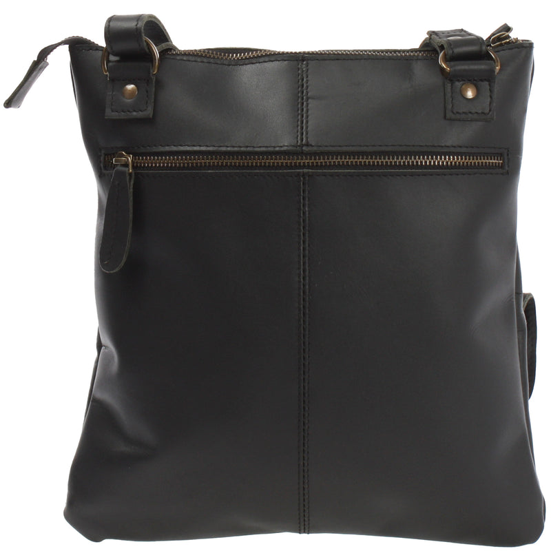 Leconi Umhängetasche Schultertasche Damen Herren Used Look Leder schwarz LE3011 Kauf eins, bekomm eins gratis