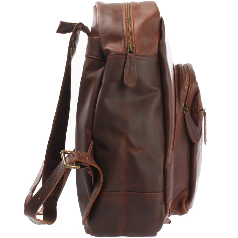 Leconi Rucksack Lederrucksack Freizeitrucksack Damen Herren Leder braun LE1017 Tägliche Deals