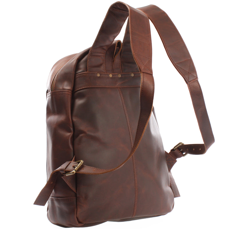 Leconi Rucksack Lederrucksack Freizeitrucksack Damen Herren Leder braun LE1017 Tägliche Deals