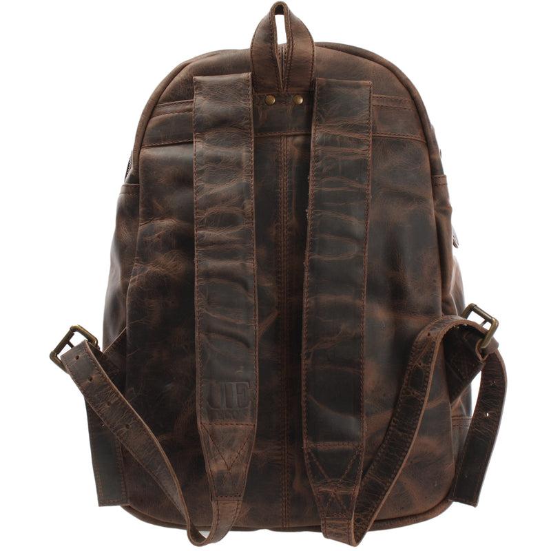 Leconi Rucksack Lederrucksack Freizeitrucksack Damen Herren Leder schlamm LE1017 Kostenlose Rückgabe