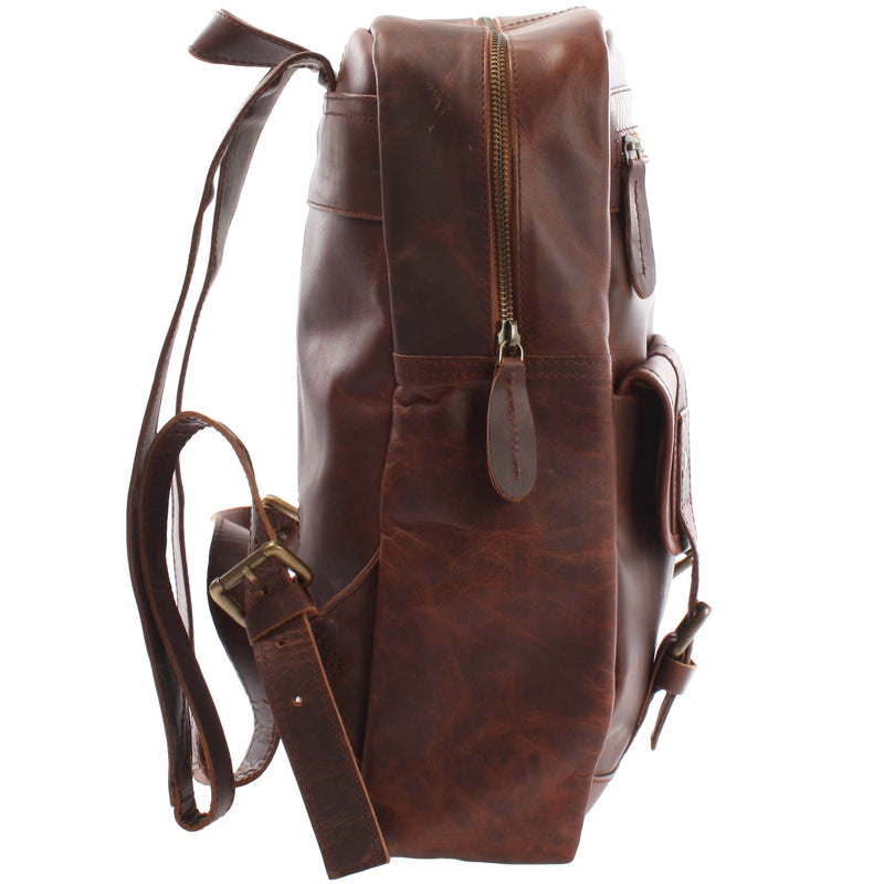 Leconi Lederrucksack Freizeitrucksack Wanderrucksack Leder braun LE1018 Begrenzte Freigabe