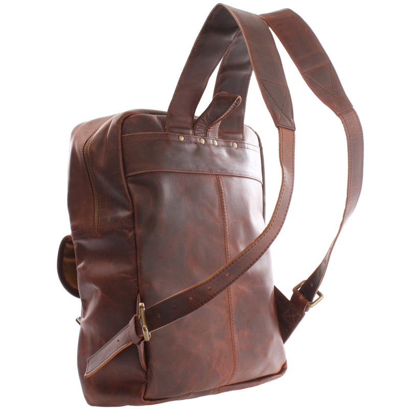 Leconi Lederrucksack Freizeitrucksack Wanderrucksack Leder braun LE1018 Begrenzte Freigabe