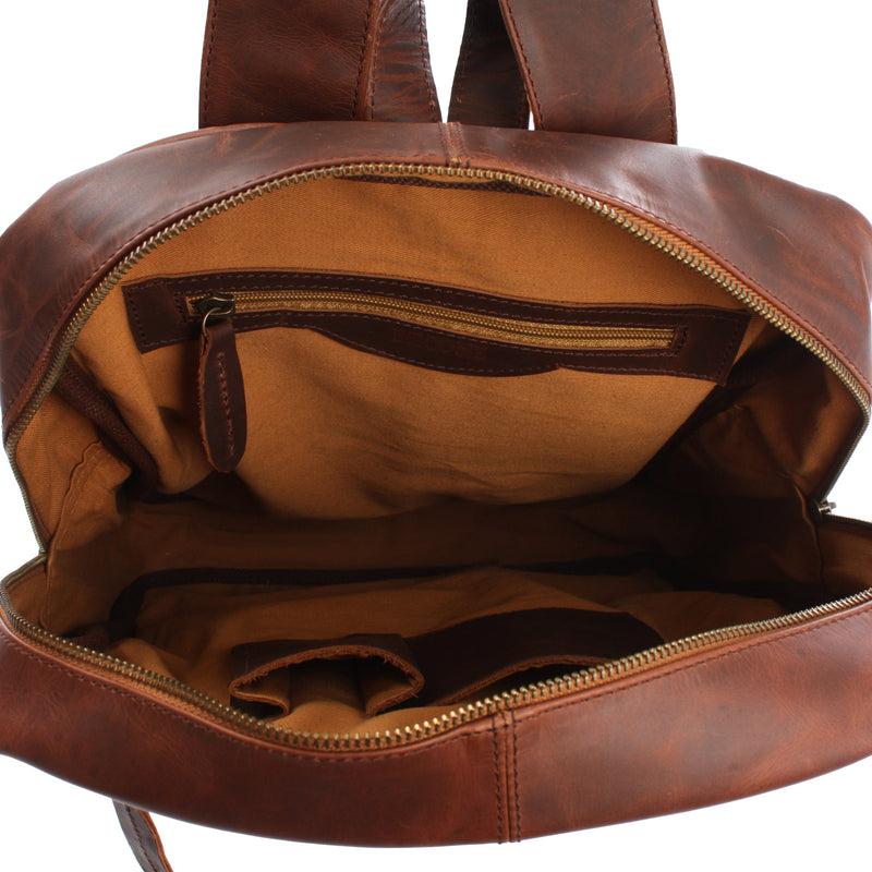 Leconi Lederrucksack Freizeitrucksack Wanderrucksack Leder braun LE1018 Begrenzte Freigabe