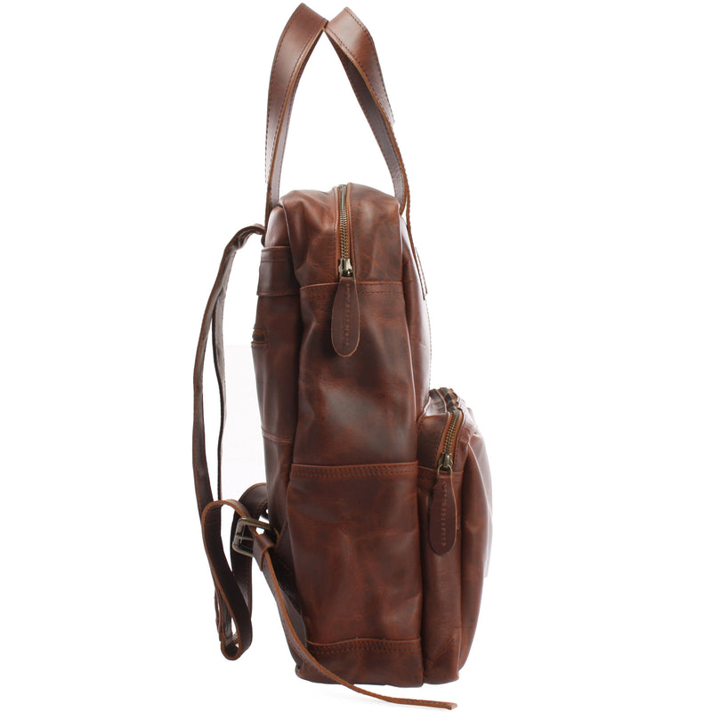 Leconi Lederrucksack Freizeitrucksack Damen Herren DIN A4 Leder braun LE1019 Letzte 3 Tage