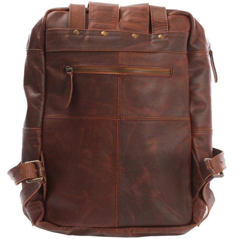 Leconi Lederrucksack Freizeitrucksack Damen Herren DIN A4 Leder braun LE1019 Letzte 3 Tage