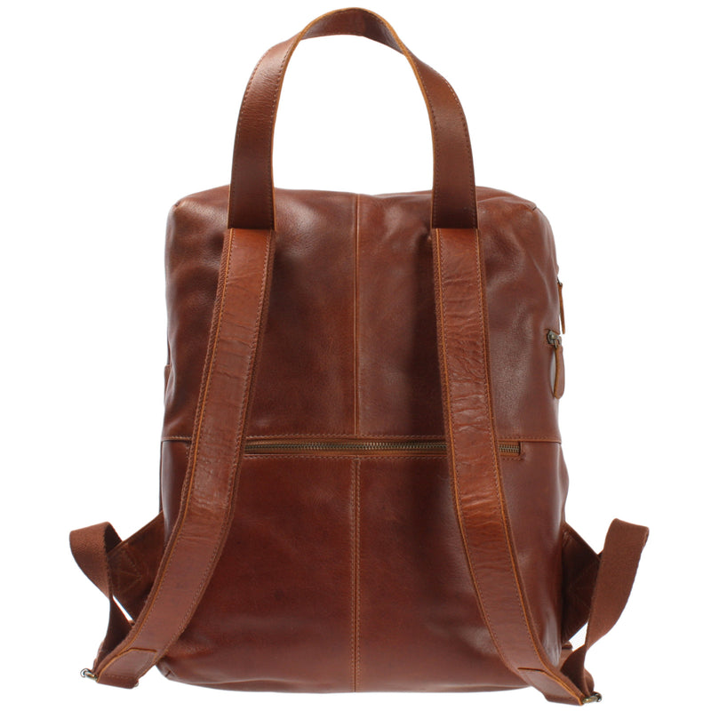Leconi großer Rucksack Lederrucksack Freizeitrucksack Damen Herren Leder braun LE1020 JETZT KAUFEN