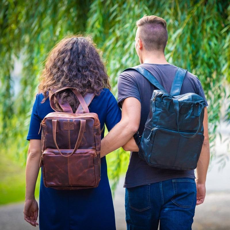Leconi großer Rucksack Lederrucksack Freizeitrucksack Damen Herren Leder braun LE1020 JETZT KAUFEN