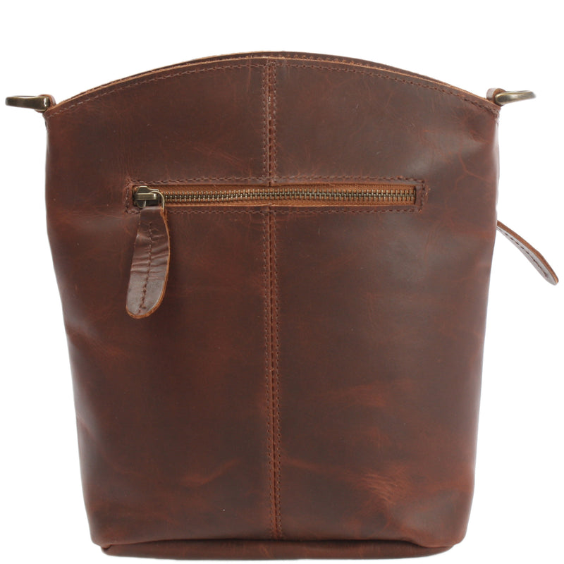 Leconi kleine Umhängetasche Schultertasche Freizeittasche Leder braun LE3049 Letzter Tag