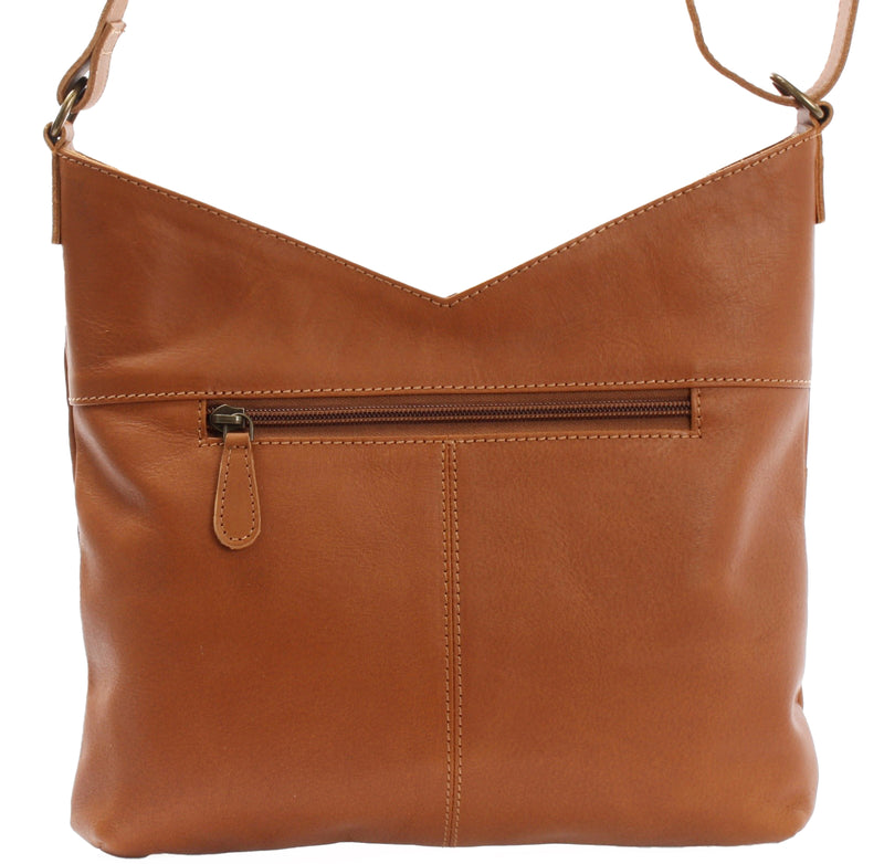 Leconi Umhängetasche Damentasche Schultertasche Leder cognac LE0065 Bis zu 60% Rabatt
