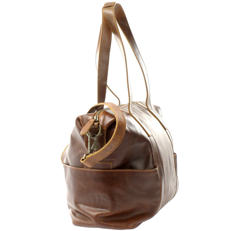 Leconi Shopper Schultertasche Henkeltasche Damen Handtasche Leder braun LE0061 Nur für heute