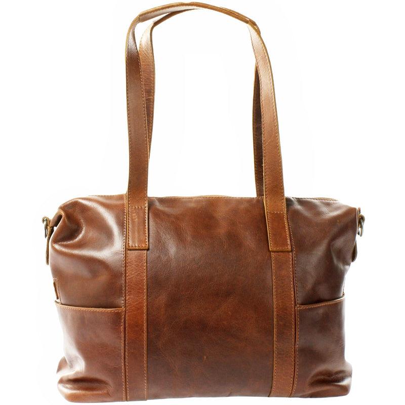 Leconi Shopper Schultertasche Henkeltasche Damen Handtasche Leder braun LE0061 Nur für heute