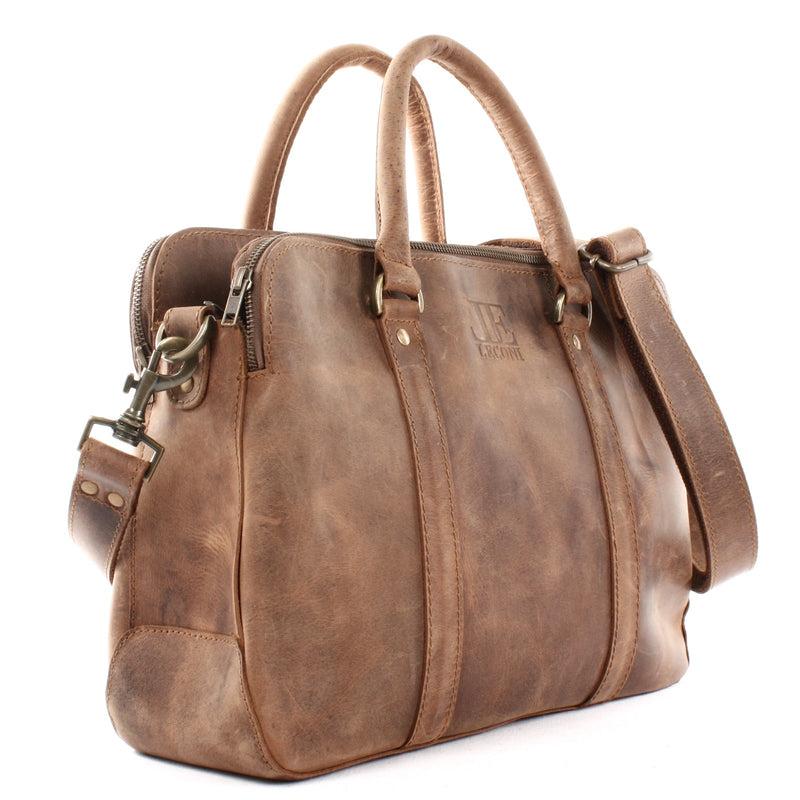 Leconi Umhängetasche Schultertasche Henkeltasche Damentasche Aktentasche Buisnesstasche Leder braun LE3065 Sonderangebot der Fabrik