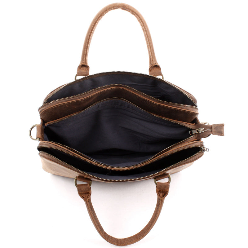 Leconi Umhängetasche Schultertasche Henkeltasche Damentasche Aktentasche Buisnesstasche Leder braun LE3065 Sonderangebot der Fabrik