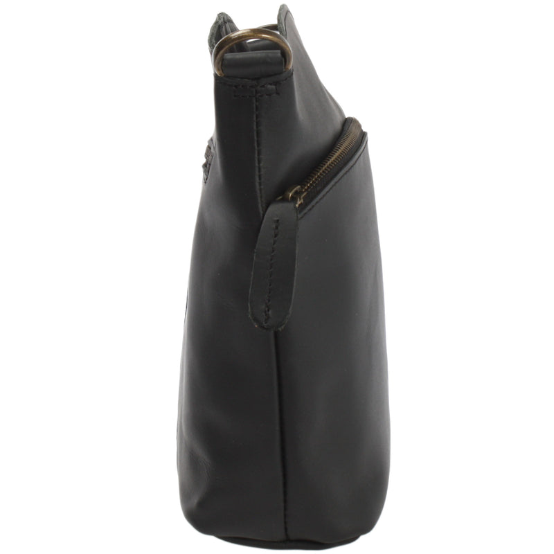 Leconi kleine Umhängetasche Schultertasche Freizeittasche Leder schwarz LE3049 Discount Store für neue Produkte
