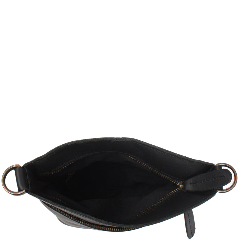 Leconi kleine Umhängetasche Schultertasche Freizeittasche Leder schwarz LE3049 Discount Store für neue Produkte