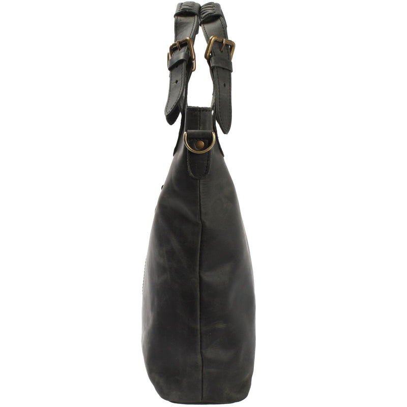 Leconi Umhängetasche Schultertasche Henkeltasche Damentasche Leder grau LE0054 Clearance-Verkauf