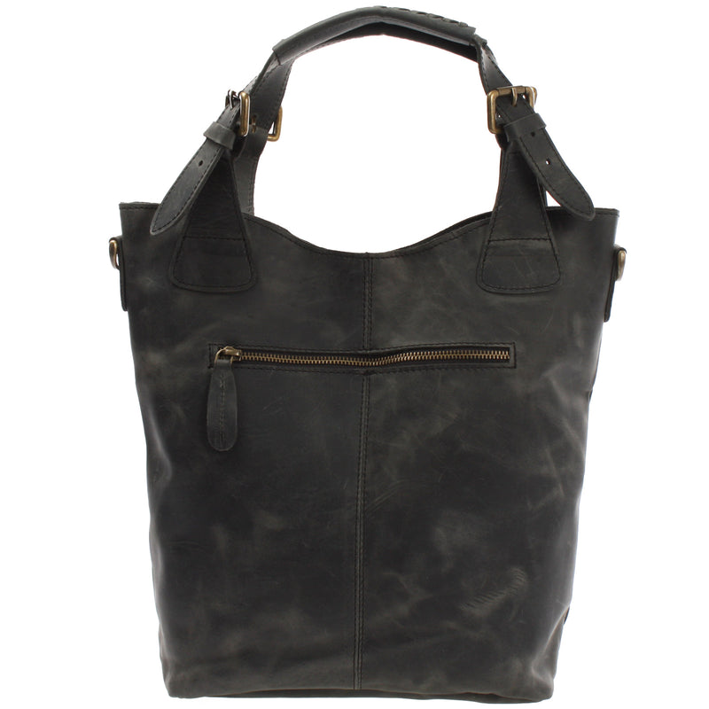 Leconi Umhängetasche Schultertasche Henkeltasche Damentasche Leder grau LE0054 Clearance-Verkauf
