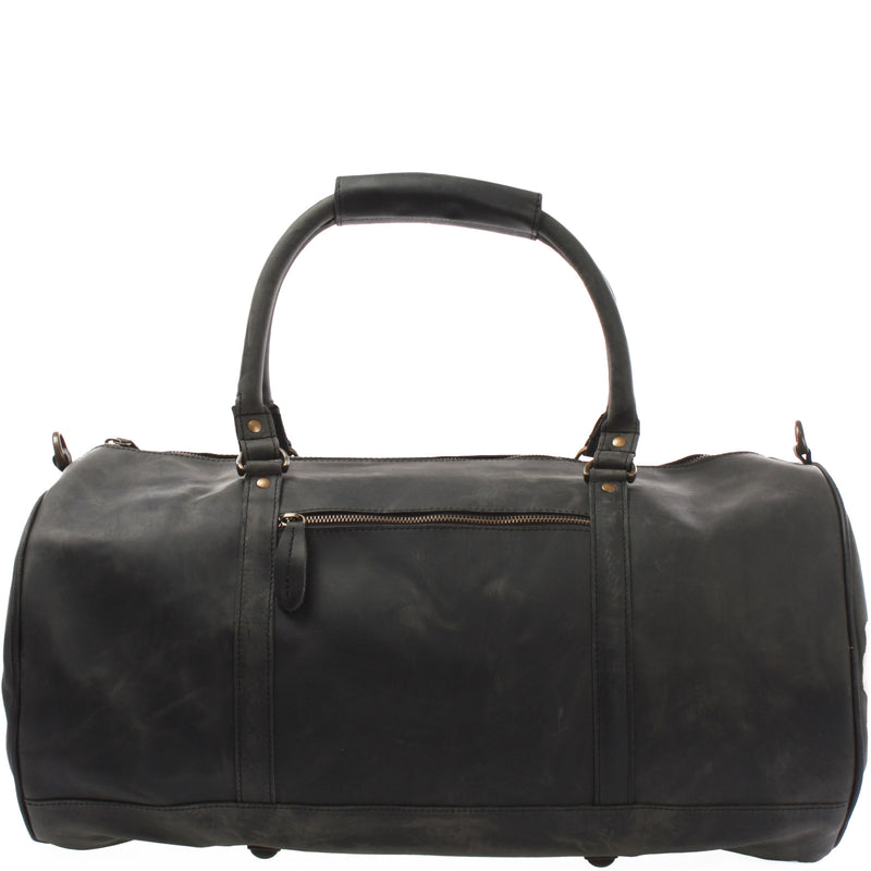 Leconi Weekender Reisetasche Sporttasche vintage Leder grau LE2004 zollfrei