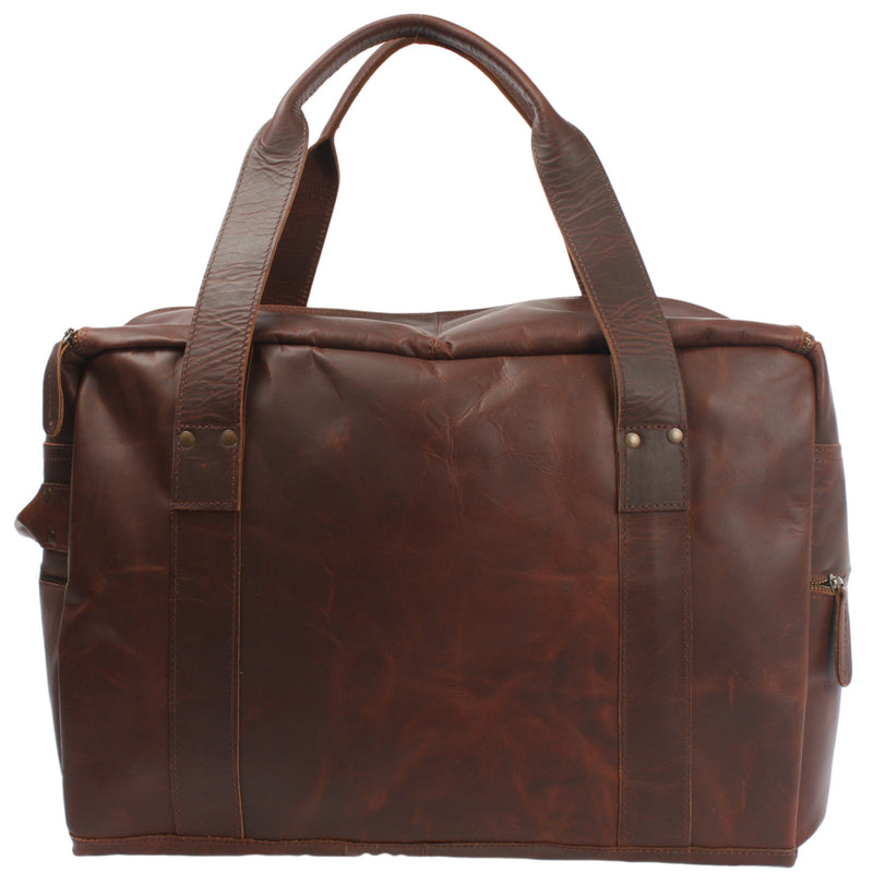 Leconi Weekender Sporttasche Reisetasche Ledertasche Damen Herren Leder braun LE2014 Online