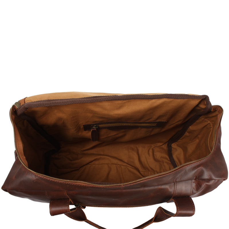 Leconi Weekender Sporttasche Reisetasche Ledertasche Damen Herren Leder braun LE2014 Online