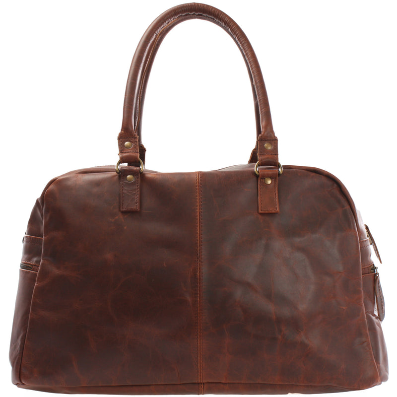 Leconi kleine Reisetasche Handgepäck Weekender Leder braun LE2023 Outlet