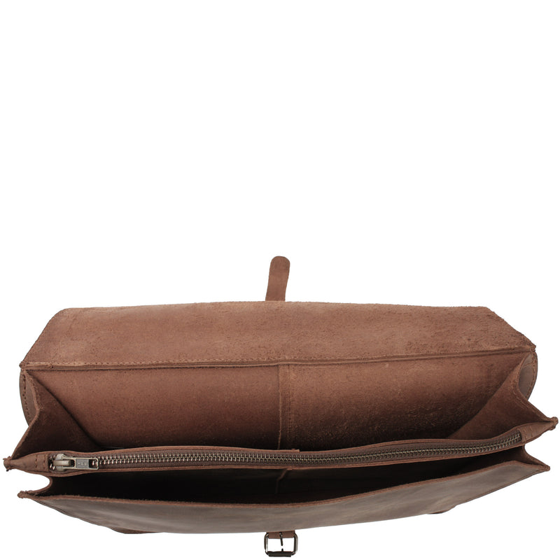 Leconi Messenger Bag Aktentasche Damen Herren Vintage Leder braun LE3020 Angebote