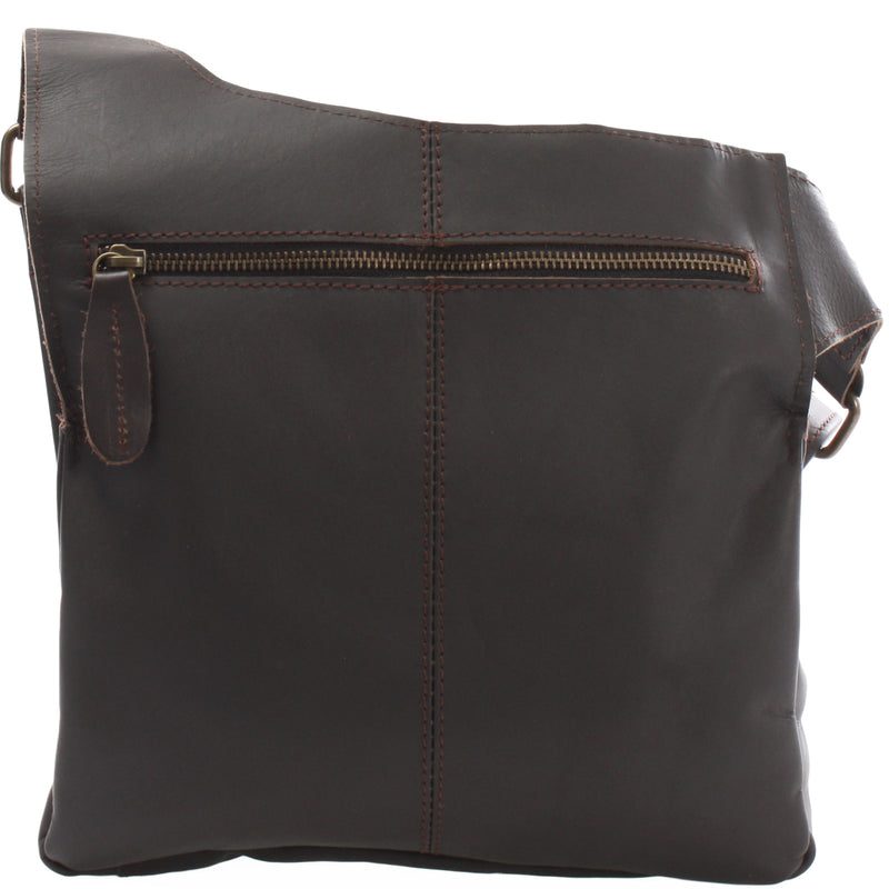 Leconi Umhängetasche Schultertasche Crossbag Damen Herren Leder dunkelbraun LE3015 Hotsell