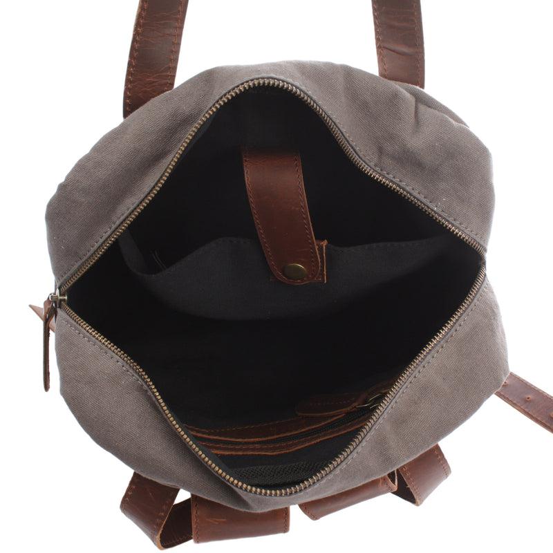 Leconi Canvasrucksack Freizeitrucksack Damen Herren DIN A4 Canvas grau LE1019 Meist gekauft