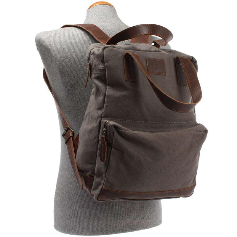 Leconi Canvasrucksack Freizeitrucksack Damen Herren DIN A4 Canvas grau LE1019 Meist gekauft