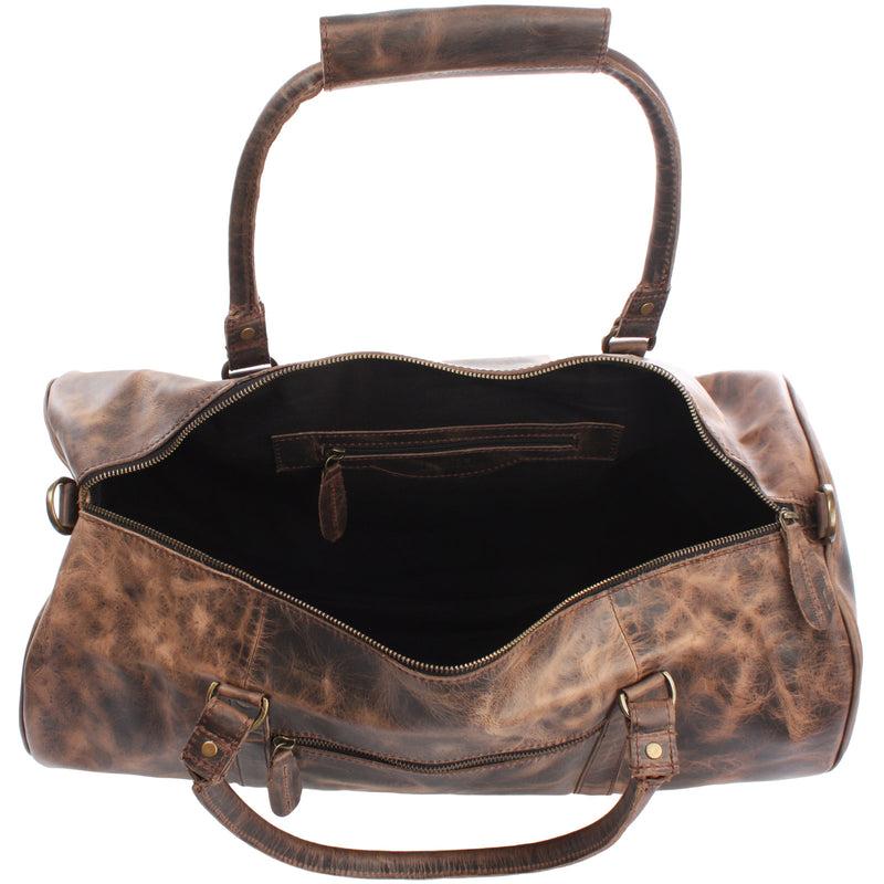 Leconi Weekender Reisetasche Sporttasche vintage Leder schlamm LE2004 Blitzverkäufe