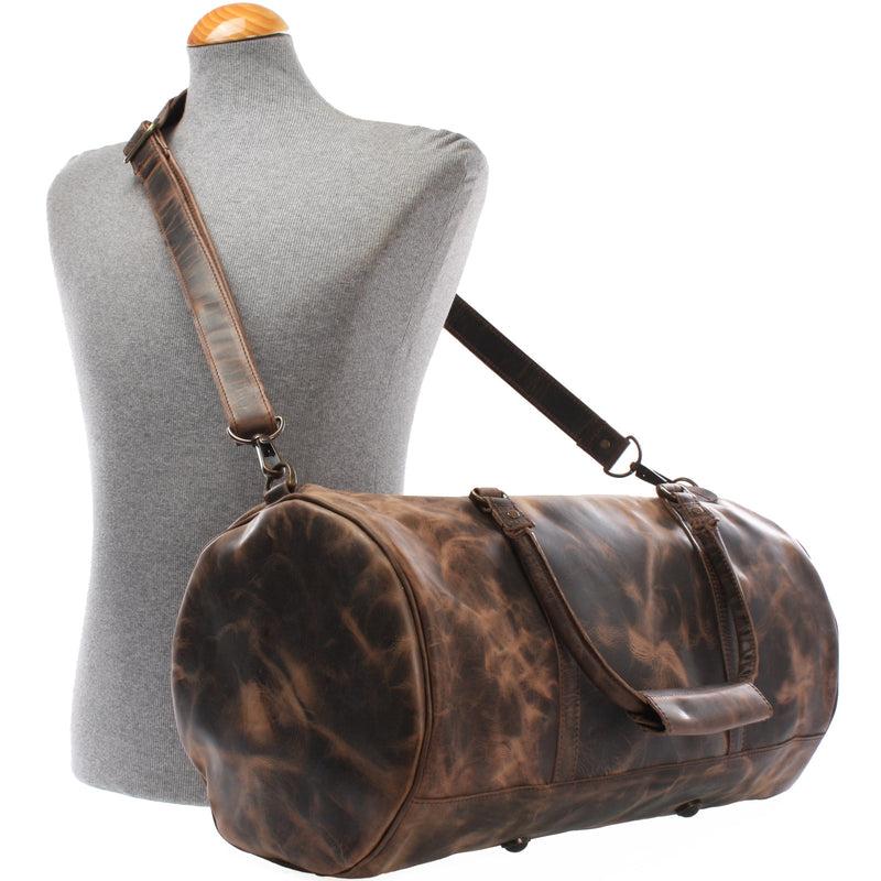 Leconi Weekender Reisetasche Sporttasche vintage Leder schlamm LE2004 Blitzverkäufe