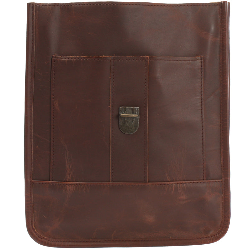 Leconi Umhängetasche Freizeittasche Herren Damen Hochformat Leder braun LE3052 Sonderangebot