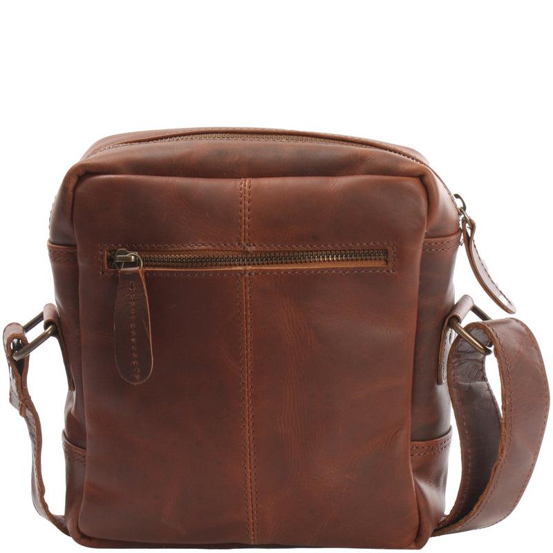 Leconi kleine Umhängetasche Ledertasche Freizeittasche Leder braun LE3042 Rabatt