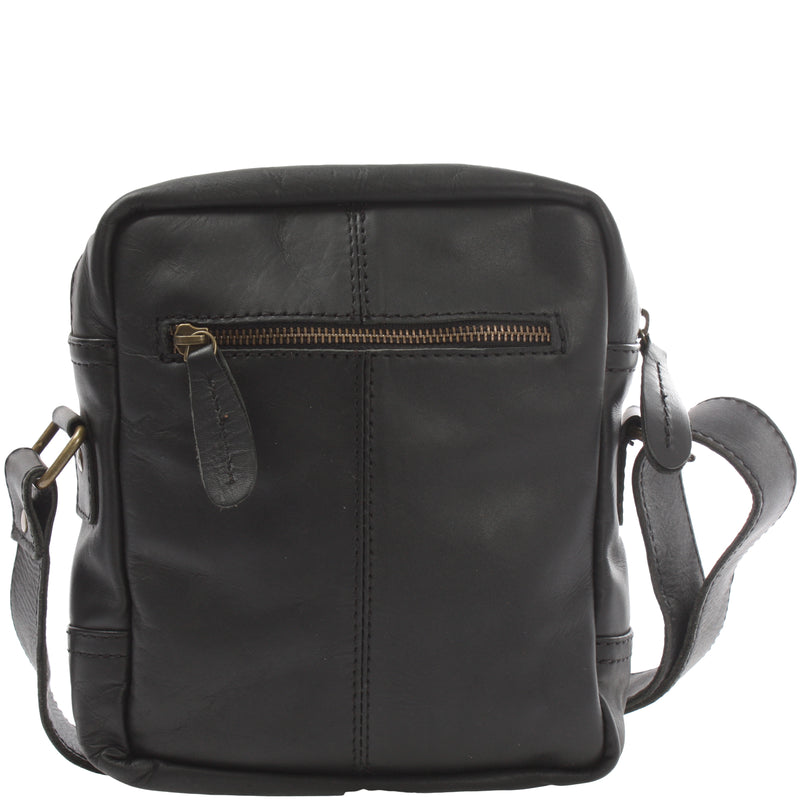 Leconi kleine Freizeittasche Umhängetasche Schultertasche Leder schwarz LE3042 Günstig kaufen