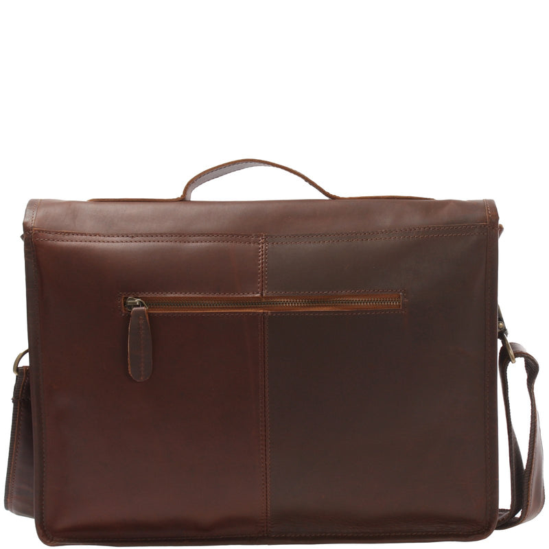 Leconi Aktentasche Businesstasche Messenger Bag Vintage Leder braun LE3009 Flash Sale