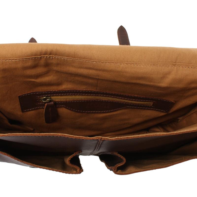Leconi Aktentasche Businesstasche Messenger Bag Vintage Leder braun LE3009 Flash Sale