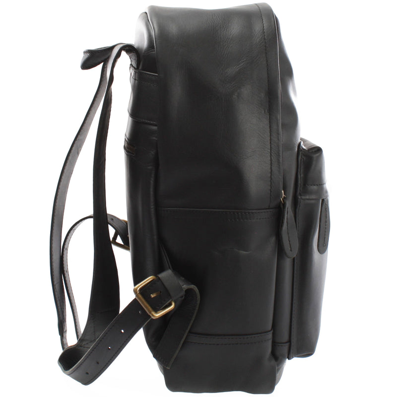Leconi Rucksack Lederrucksack Freizeitrucksack Damen Herren Leder schwarz LE1009 Muttertagsangebot