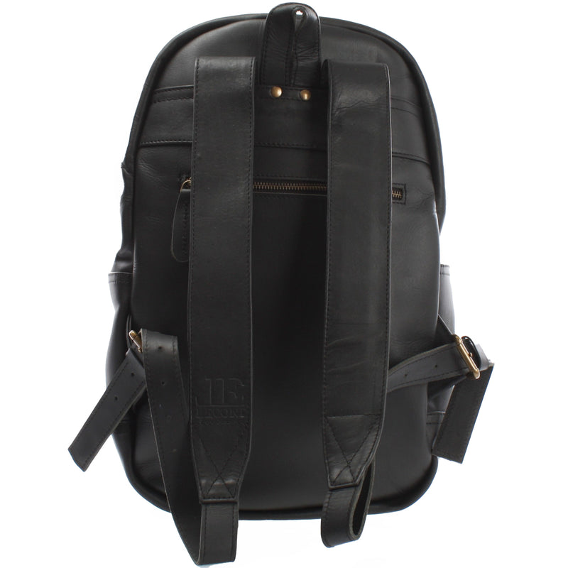 Leconi Rucksack Lederrucksack Freizeitrucksack Damen Herren Leder schwarz LE1009 Muttertagsangebot